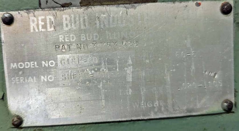 .105" x 5' Red Bud #G18L-60, Cut-To-Length line shear, hydraulic actuated, 1985 - Image 2
