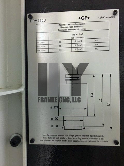 Mikron #GFMS-HPM450U, 60 automatic tool changer, 23.6" X, 17.7" Y, 17.7" Z, 20000 RPM, 5-Axis, iTNC530,2013 - Image 9
