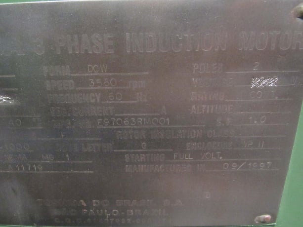 800 HP 3560 RPM Toshiba, Frame 315-1000, weather protected enclosure type 2, SB, 2300 Volts - Image 3