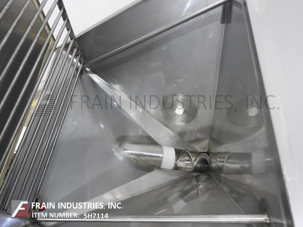 4" diameter x 8' long, Hapman, screw conveyor and 35" x 35" x 32" Stainless Steel product hopper, top mounted - Image 2