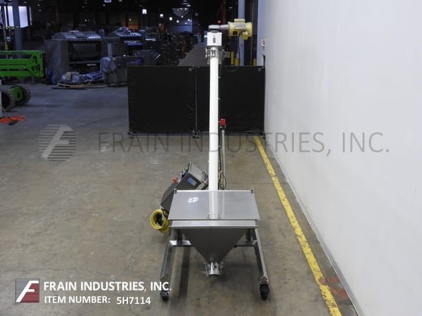 4" diameter x 8' long, Hapman, screw conveyor and 35" x 35" x 32" Stainless Steel product hopper, top mounted - Image 3