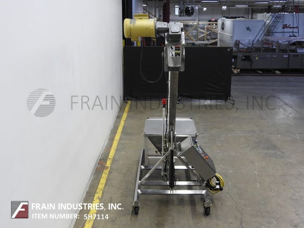4" diameter x 8' long, Hapman, screw conveyor and 35" x 35" x 32" Stainless Steel product hopper, top mounted - Image 4