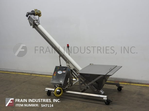 4" diameter x 8' long, Hapman, screw conveyor and 35" x 35" x 32" Stainless Steel product hopper, top mounted - Image 5