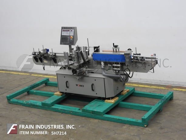 Tronics #S3M, inline, pressure sensitive, wrap labeler, swivel head control panel has touch pad controls with - Image 5