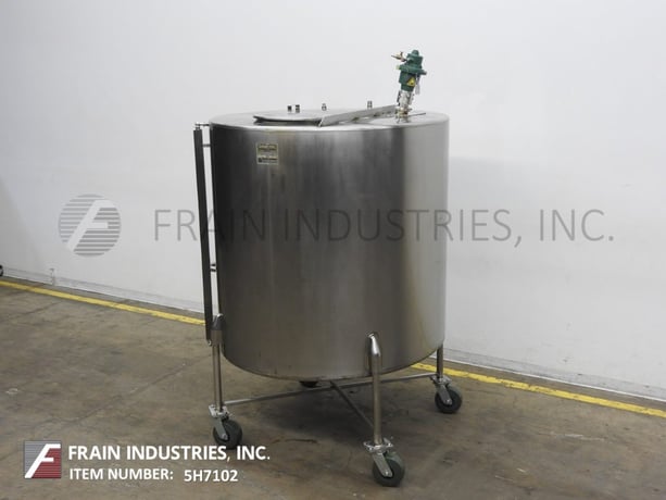750 gallon Chem Tek, 304 Stainless Steel single wall holding tank with prop style agitator, 60" ID x 60" - Image 5