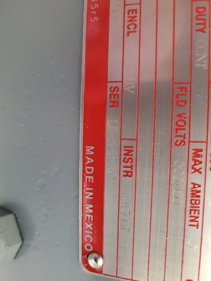 25 HP 1750/2300 RPM General Electric, Frame CD287AT, BB, DPFG-BV, new, 500VA, 150/300VF (2 available) - Image 3