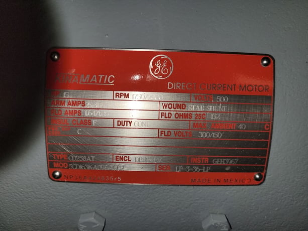 15 HP 1750/2300 RPM General Electric, Frame CD258AT, BB, DPFG-BV, new, 500VA, 150/300VF (2 available) - Image 1