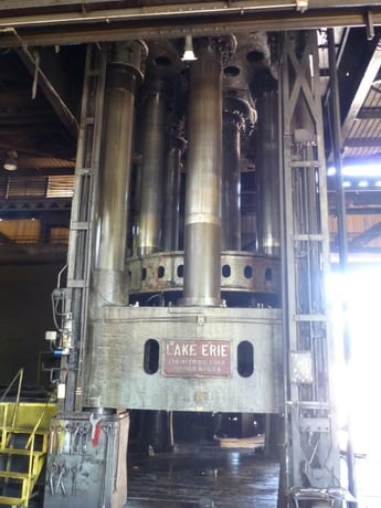 4000 Ton, Lake Erie, double action hydraulic press, 48" ejector stroke, 180" main ram stroke, 92" F-B x 160" - Image 1