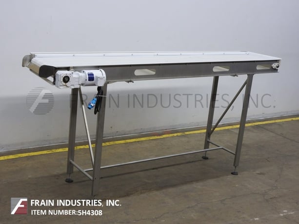 230" wide x 11.6' long, Stainless steel, table top conveyor, Intralox belt powered by a 1/2 HP drive, mounted - Image 1
