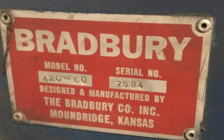 20000 lb. Bradbury #420-60, uncoiler, 60" width, 72" outside dimensions, 17"-21" ID, 4 leaf style, #11021 - Image 6