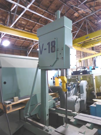 18" x 28" Hyd-Mech #V-18, power tilt frame, canted head, 18" rounds, 1-1/4" blade, 5 HP, 1998 - Image 3