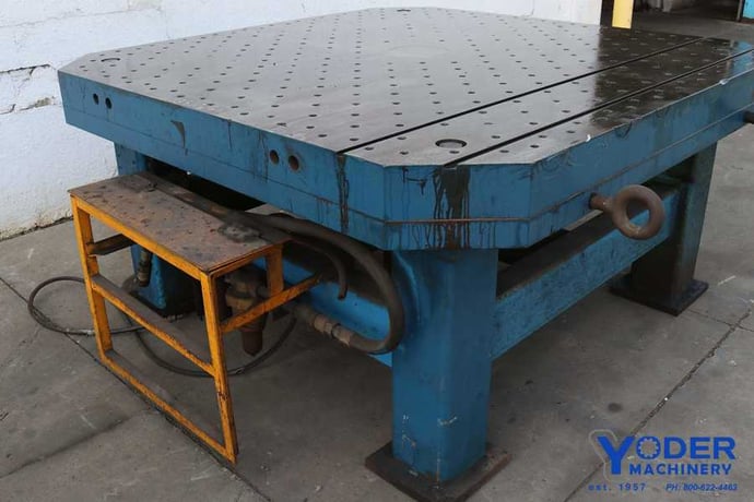Drill table, 79 x 79 x 7 -1/2", drill holes, tapped holes, #65390 - Image 3