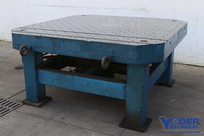 Drill table, 79 x 79 x 7 -1/2", drill holes, tapped holes, #65390 - Image 5