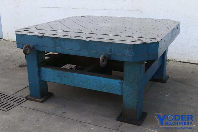 Drill table, 79 x 79 x 7 -1/2", drill holes, tapped holes, #65390 - Image 6