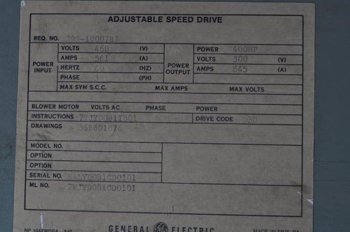 300 HP General Electric, 7VMXDO72CD0l, frequency drive - Image 10