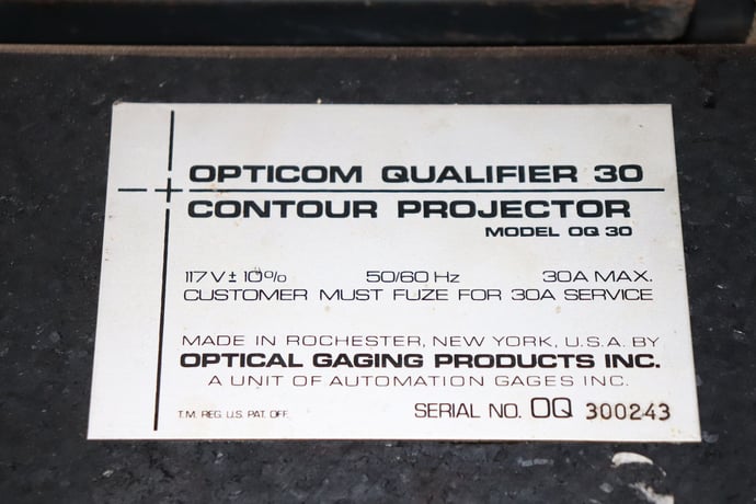 30" OGP Optical, digital read out, lens with power shift, X, Y, Z power table - Image 4