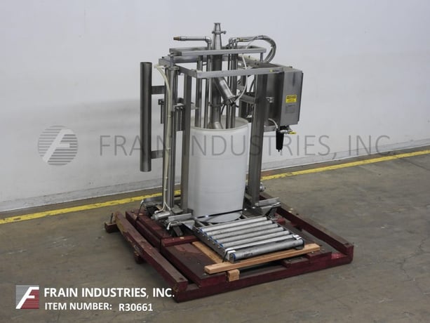 Murzan #DUS-51M, sanitary Stainless Steel, 55 gallon drum unloader with Murzan #PI-50 double diaphragm pump - Image 5