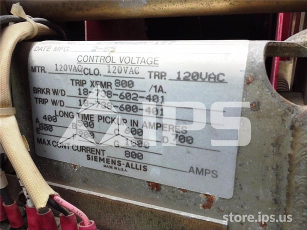 800 Amps Sa Rlf-800 Eo/do 120 Volts AC Control, Static Trip Ii Lsi, 800 Amps Ct, 800 Amps Fuse - Image 5