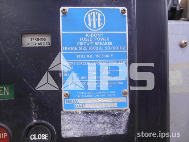 1600 Amps ITE Kdon-1600s Red Eo/do 48 Volts DC Controls, 1600 Amps Fuse - Image 2