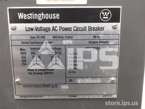 800 Amps WH Ds-206 Mo/do Amptector Ii Du Li, 600 Amps Ct - Image 5
