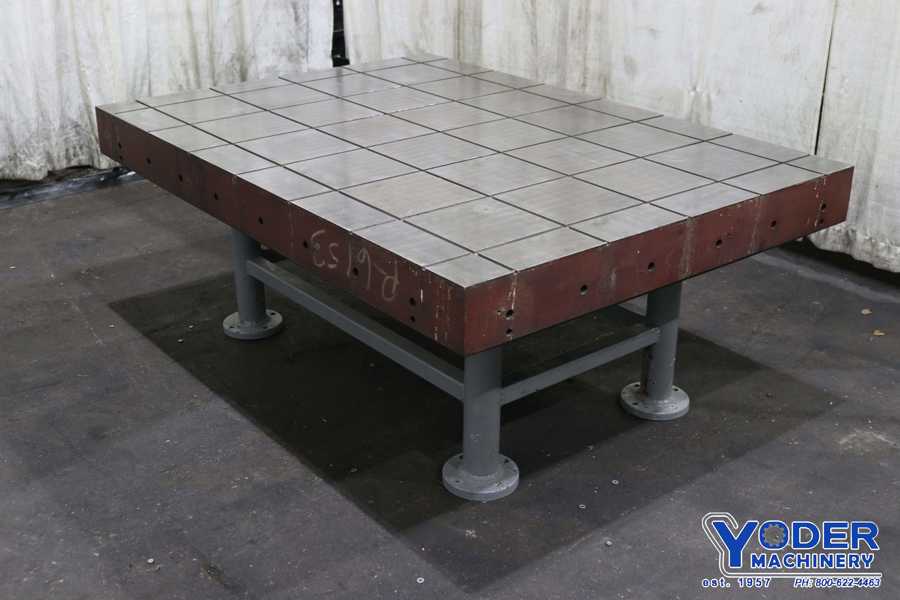 50" x 70" x 6" Portage layout table, fabricated stand, leveling screws, #73498 - Image 6