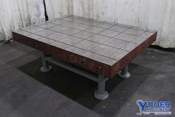 50" x 70" x 6" Portage layout table, fabricated stand, leveling screws, #73498 - Image 7