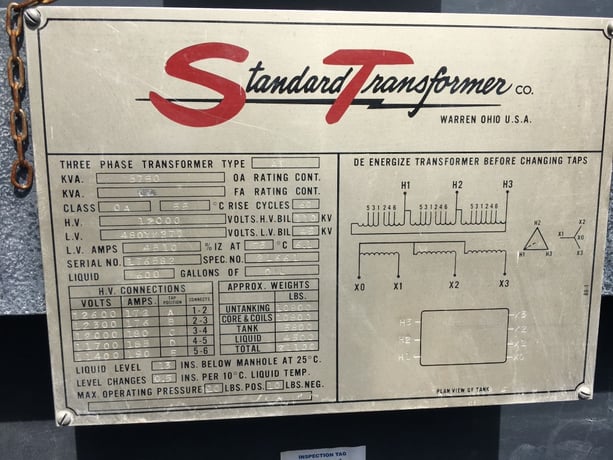 3750 KVA 12000 Delta Primary, 480Y/277 Secondary, Standard Transformer Co. - Image 1