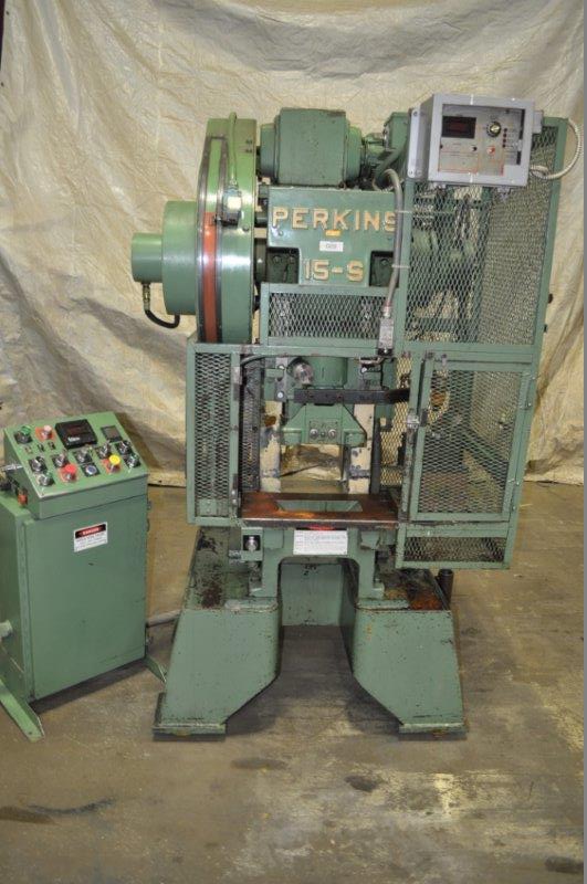 15 Ton, Perkins #15S, 1.5" stroke, 7.75" Shut Height, 20" x 10" bed, 100-300 SPM, air clutch & brake, 3 HP - Image 1
