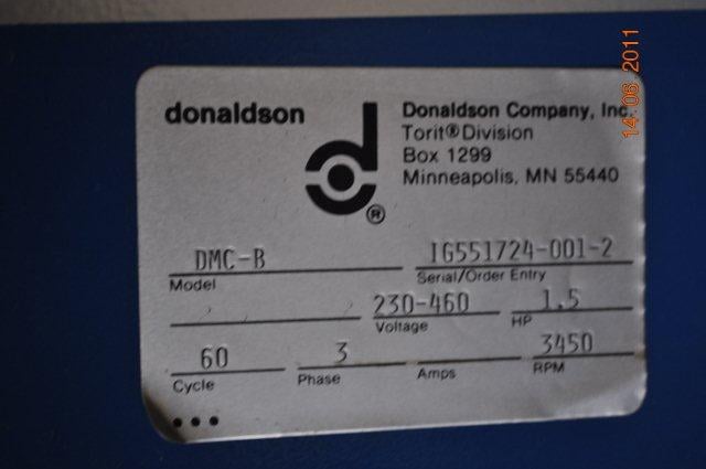 800 cfm Torit #DMC-B Dry Flo mist collector, 82 sq.ft., 1 filter, 1.5 HP - Image 2