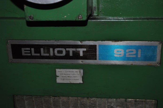 9" x 21" Elliott #921, electromagnetic chuck, 10" x3"x3/4" wheel, power head rise & fall, 1977 - Image 3