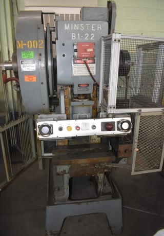 22 Ton, Minster #B1-22, high speed gap frame press, 1.25" stroke, 8.75"Shut Height,air clutch, 0-650 SPM - Image 6