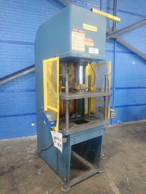 20 Ton, Multipress #FH-20, 4-post guided ram C-frame press, 12" stroke, 25" daylight, 20 HP - Image 1
