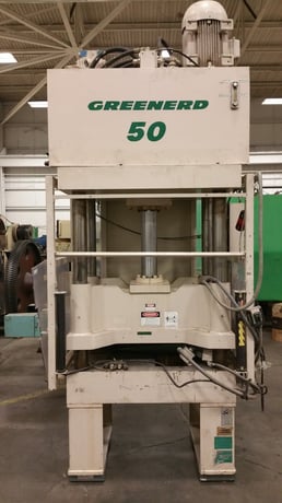 50 Ton, Greenerd #HD-50-36-36, 4-post hydraulic press, 20" stroke, 26.7" daylight, 36" x36"bed, 1997 - Image 1