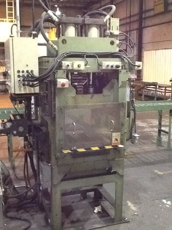 50 Ton, Hydraulic 4-post press, 10" stroke, 18" daylight, 24" x25"bed & ram, 16.75"windows - Image 1