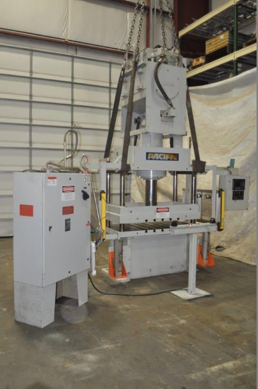 60 Ton, Pacific #60CX50/30, 4-post hydraulic press, 20" stroke, 25" daylight, 60" x30" bed, 2007 - Image 2