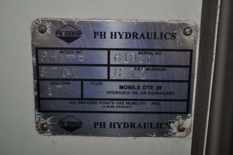 8 Ton, PH #PHN-8, hydraulic press, 8" stroke, 24" daylight, 4" bore, 14.5" x10.5" bed, 2013 - Image 8