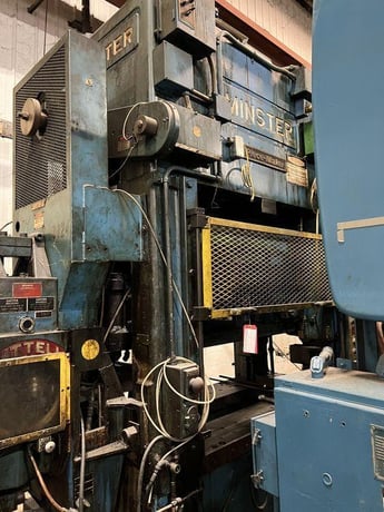 100 Ton, Minster #P2-100, straight side double crank press, 1.5" stroke, 18" Shut Height,air clutch & brake - Image 1