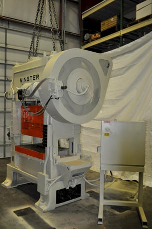 100 Ton, Minster #P2-100, straight side double crank press, 1.5" stroke, 18" Shut Height,air clutch & brake - Image 7