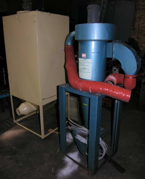 Delta, pass thru parts deflasher, Empire baghouse duct collector, cyclone - Image 8