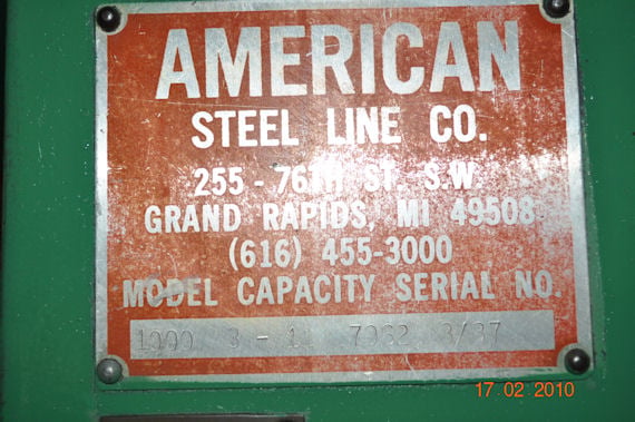 36" x .1" American Steel Line #100-3-11, flat & shape straightener, 7-rolls, variable speed, 1987 - Image 3