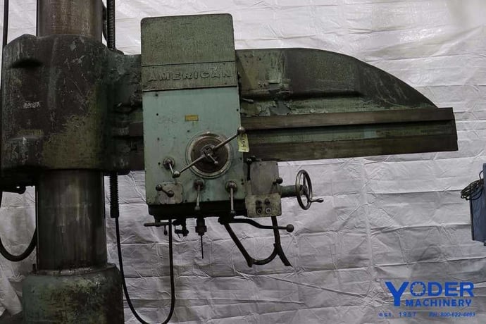 7' -17" American #07x17, radial drill, #5MT, power elevation/ head traverse, coolant, #15419 - Image 6