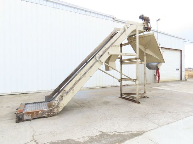 32" x 3.6' Wardcraft incline chip conveyor 45 deg .75 HP, 13 FPM, 141" discharge - Image 3