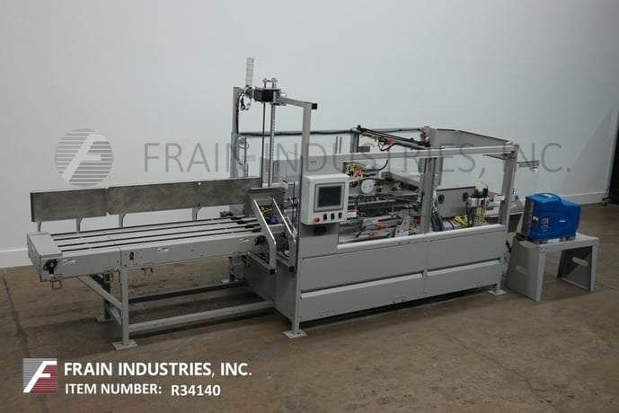 Pearson #CE35-G, automatic, case erector and hot melt glue bottom sealer, 10-35 cases per minute, suction cup - Image 1
