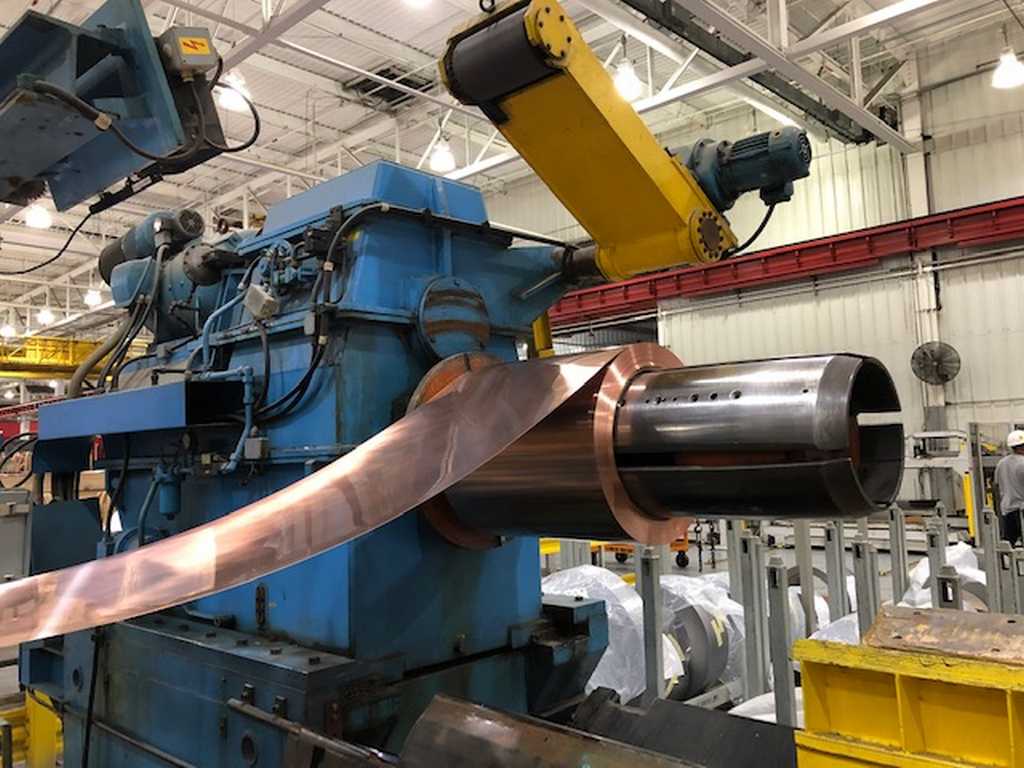 41" x 6.3" Georg Slitting Line, Silicon, GO, GNO, Copper, Al., Turret Recoiler, 15000 lb., 1980 - Image 1