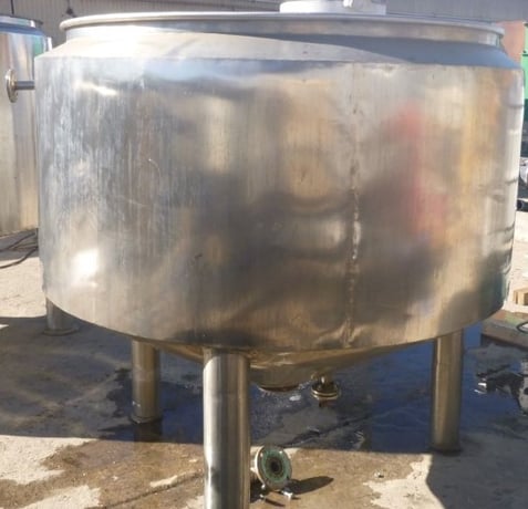 425 gallon Stainless Steel jacketed tank, 59" dia. x 32" straight side, open top, cone bottom - Image 3