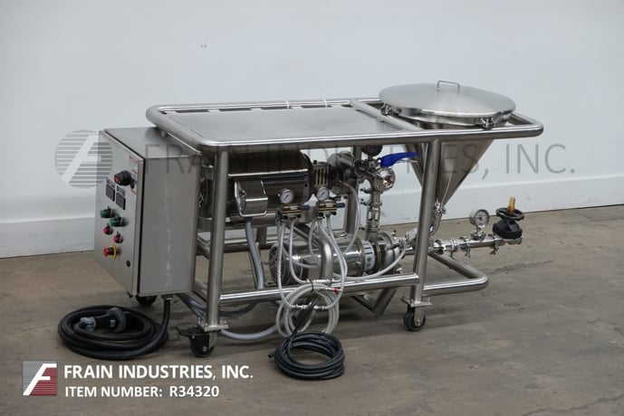 Fristam, 316 Stainless Steel, inline, integrated mixing system, incorporates Model FZX-2100 liquid ring pump - Image 1