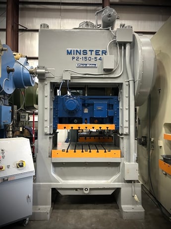 150 Ton, Minster #P2, 6" stroke, 23" Shut Height, 54" x40" bed, 45-90 SPM, cush in bed, (2 available) - Image 2