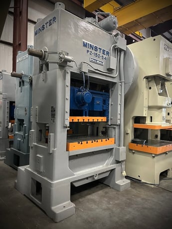 150 Ton, Minster #P2, 6" stroke, 23" Shut Height, 54" x40" bed, 45-90 SPM, cush in bed, (2 available) - Image 3
