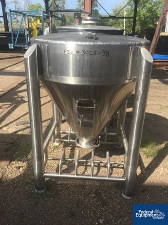 19 cu.ft., Tote Systems, 550 liter tote, 316 Stainless Steel, 42" dia x 11" straight side, 32" cone bottom - Image 3
