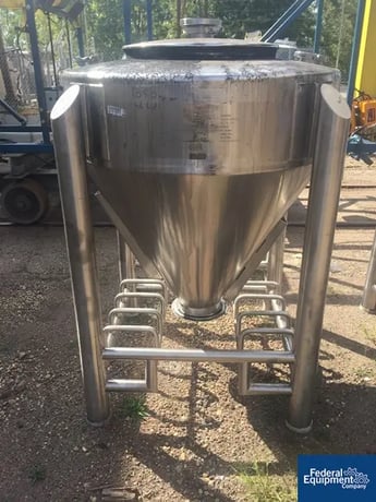 19 cu.ft., Tote Systems, 550 liter tote, 316 Stainless Steel, 42" dia x 11" straight side, 32" cone bottom - Image 4
